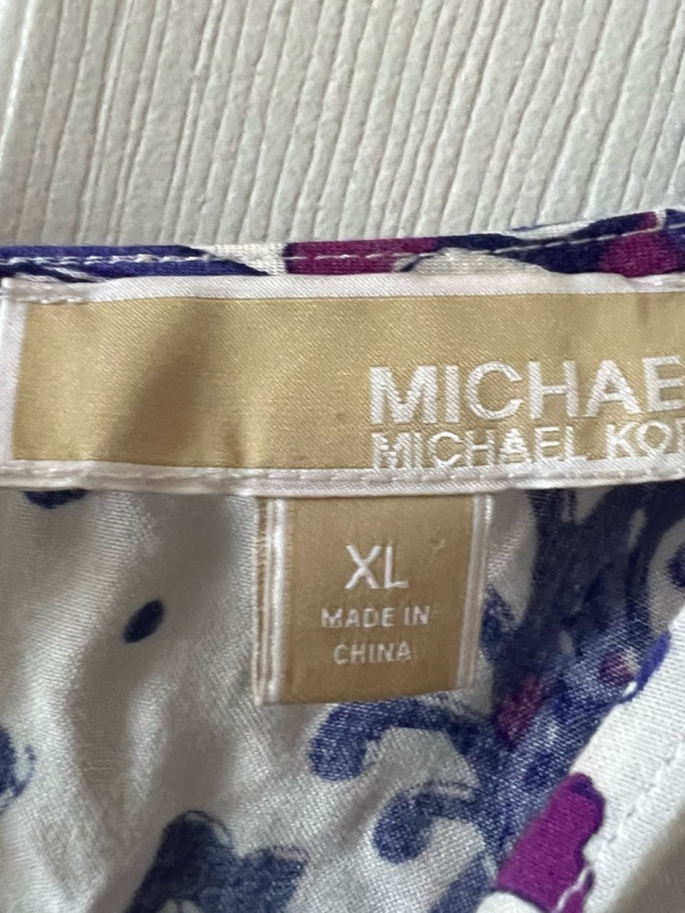 Gorgeous Michael Kors Maxi Dress White with Purple Paisley Print. Size XL - Picture 2 of 2